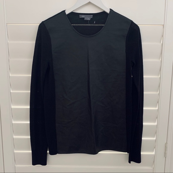 Vince Sweaters - New! VINCE Leather Mix Sweater